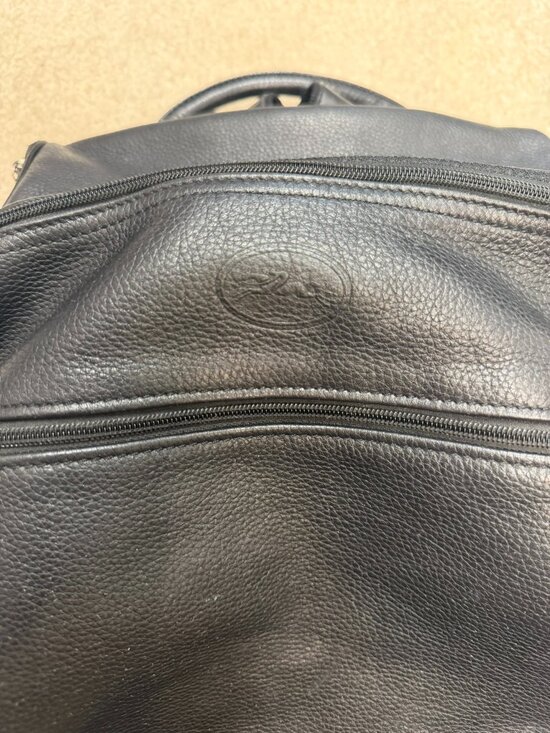 VGUC Vintage Longchamp Black Pebbled Leather Backpack EUC Large Travel Work Bag main image 7
